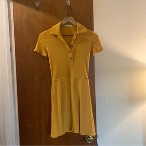 Reformation Collared A-Line Mini Dress in Tencel Rib